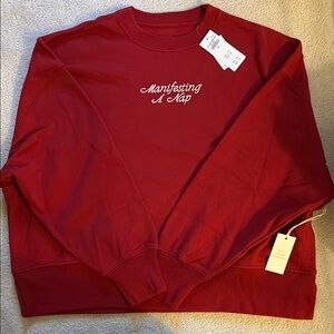 Abercrombie and fitch. Red Crewneck Sweatshirt. Manifesting a Nap